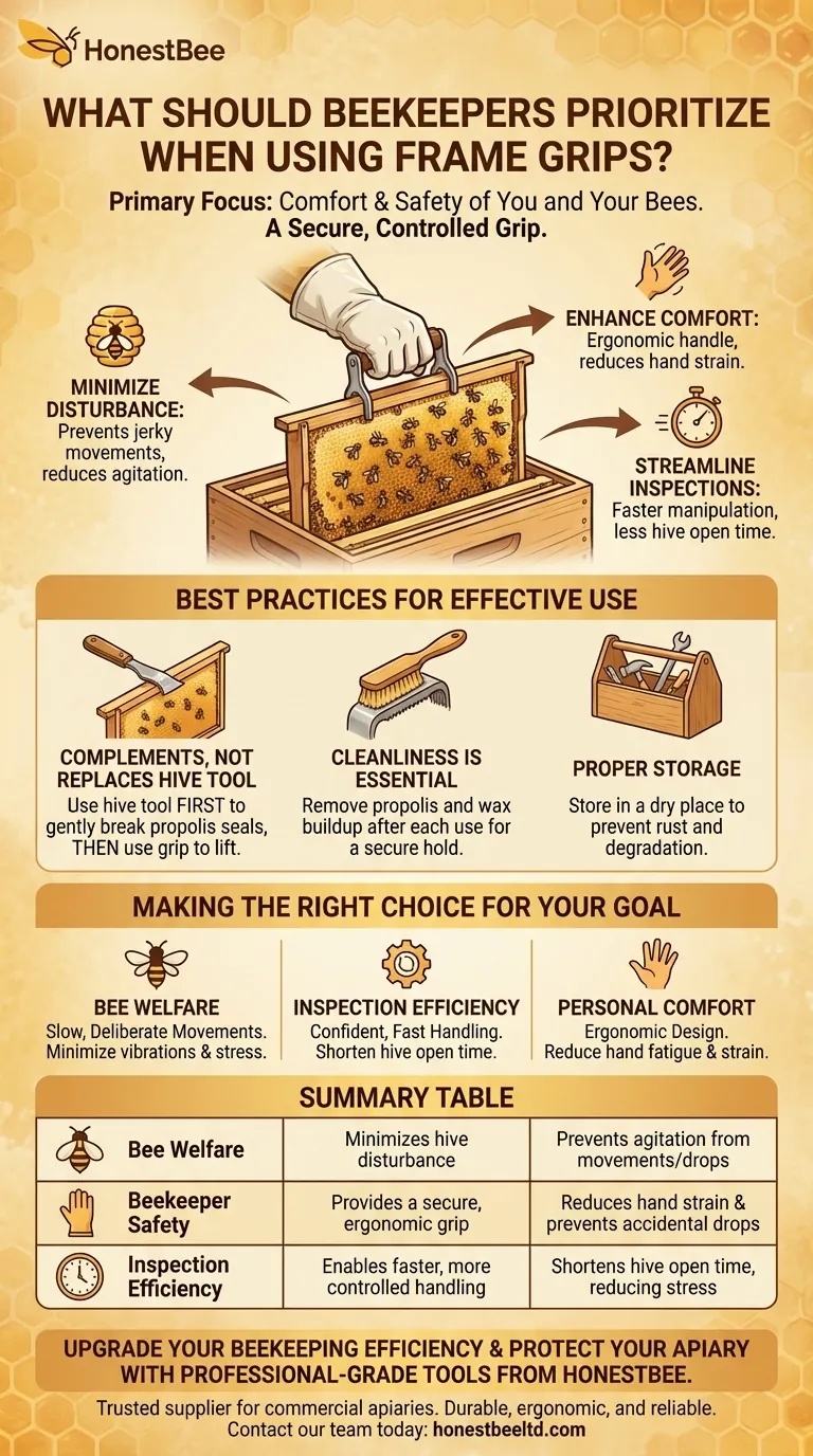 在使用取框器时，养蜂人应该优先考虑什么？确保蜂群健康和养蜂人安全 图解指南