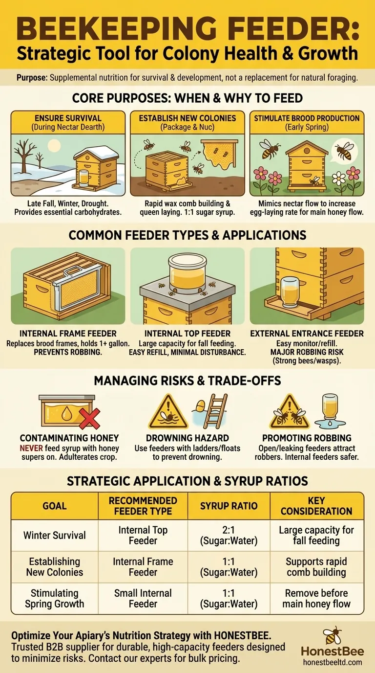 What is a feeder used for in beekeeping? Essential Nutrition Management for Colony Health Visual Guide