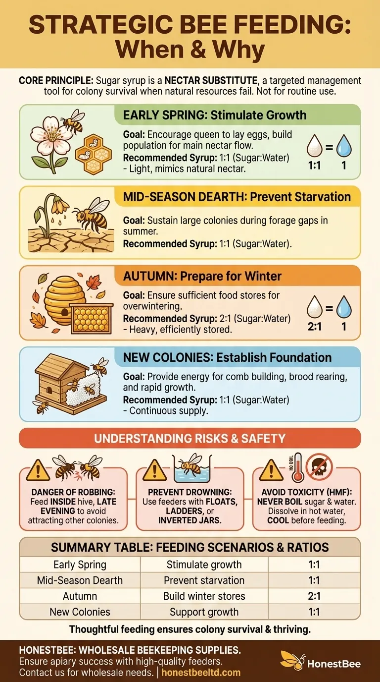 언제 벌에게 설탕 시럽을 먹여야 할까요? 강한 벌통을 위한 전략적 급여 가이드 시각적 가이드