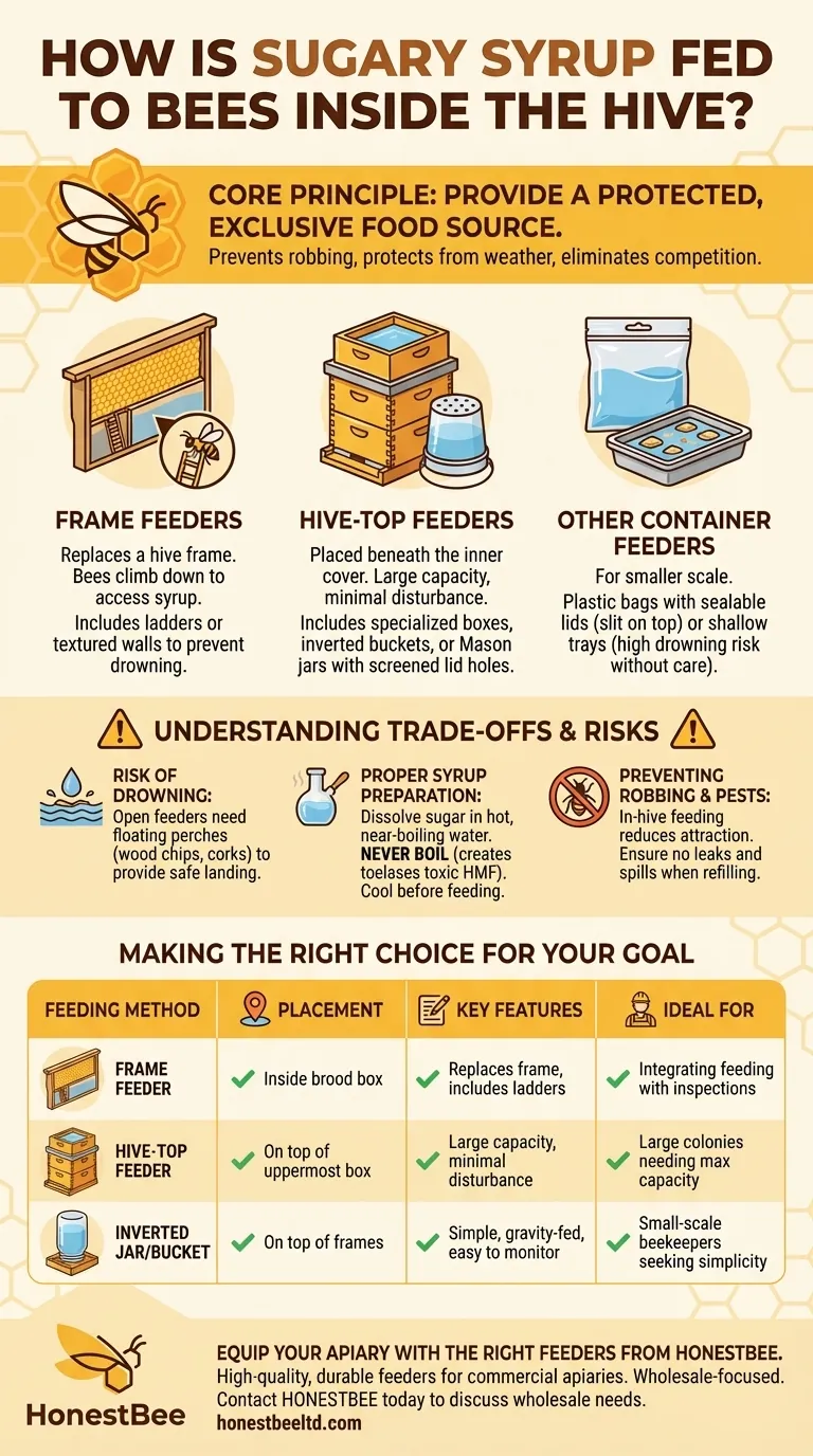 ミツバチに巣箱内で砂糖水はどのように与えられますか？安全で効率的な巣内フィーダーガイド ビジュアルガイド