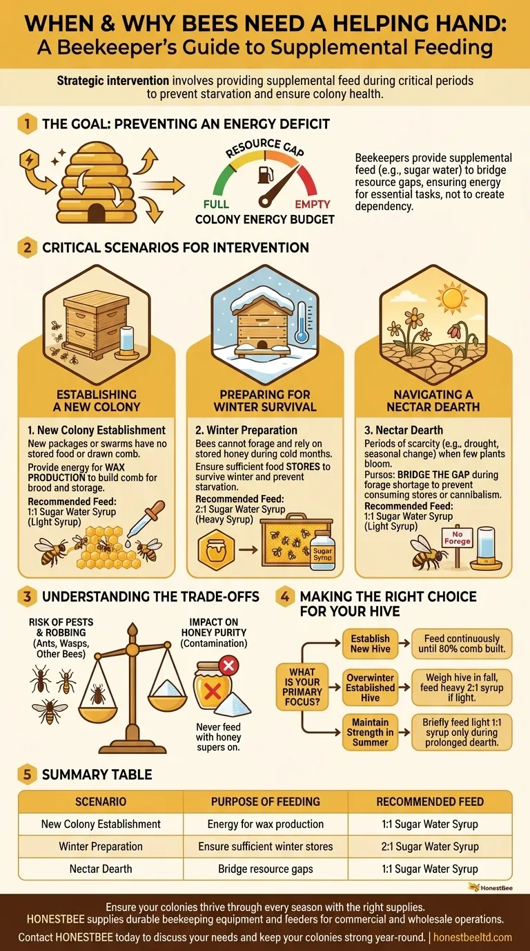متى تحتاج النحل إلى المساعدة؟ الأوقات الحرجة للتغذية التكميلية دليل مرئي
