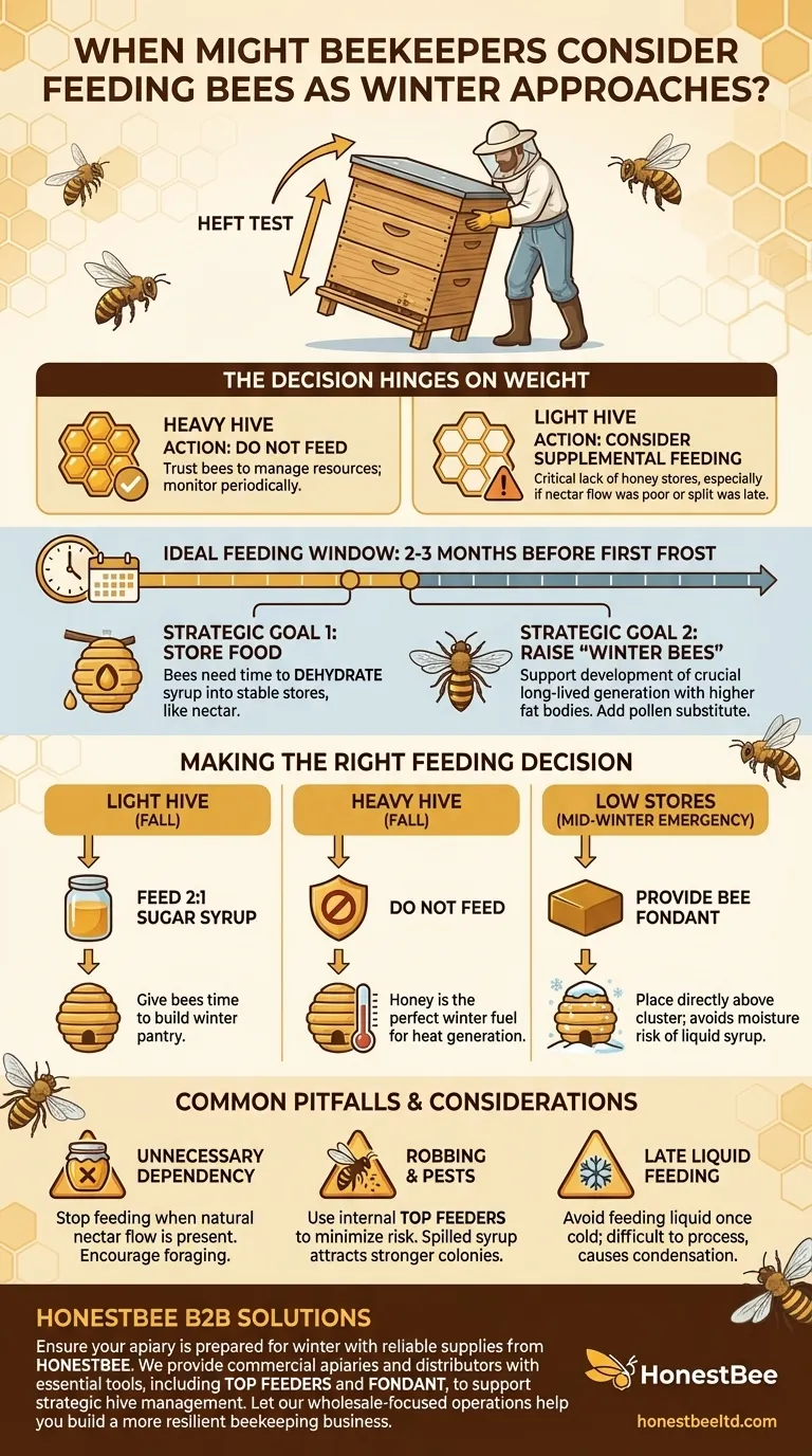 When might beekeepers consider feeding bees as winter approaches? A Guide to Strategic Fall Feeding Visual Guide
