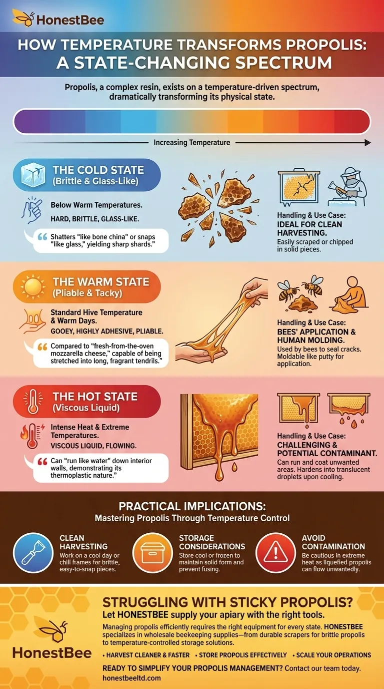 How does temperature affect the physical properties of propolis? Master Its States for Easier Harvesting Visual Guide