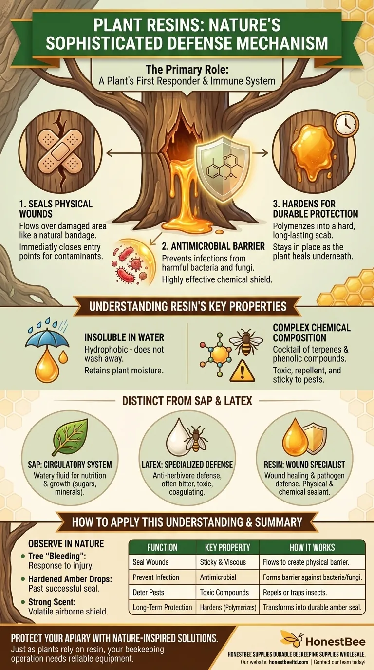 What is the function of plant resins in nature? The Plant's Built-In Defense System Visual Guide