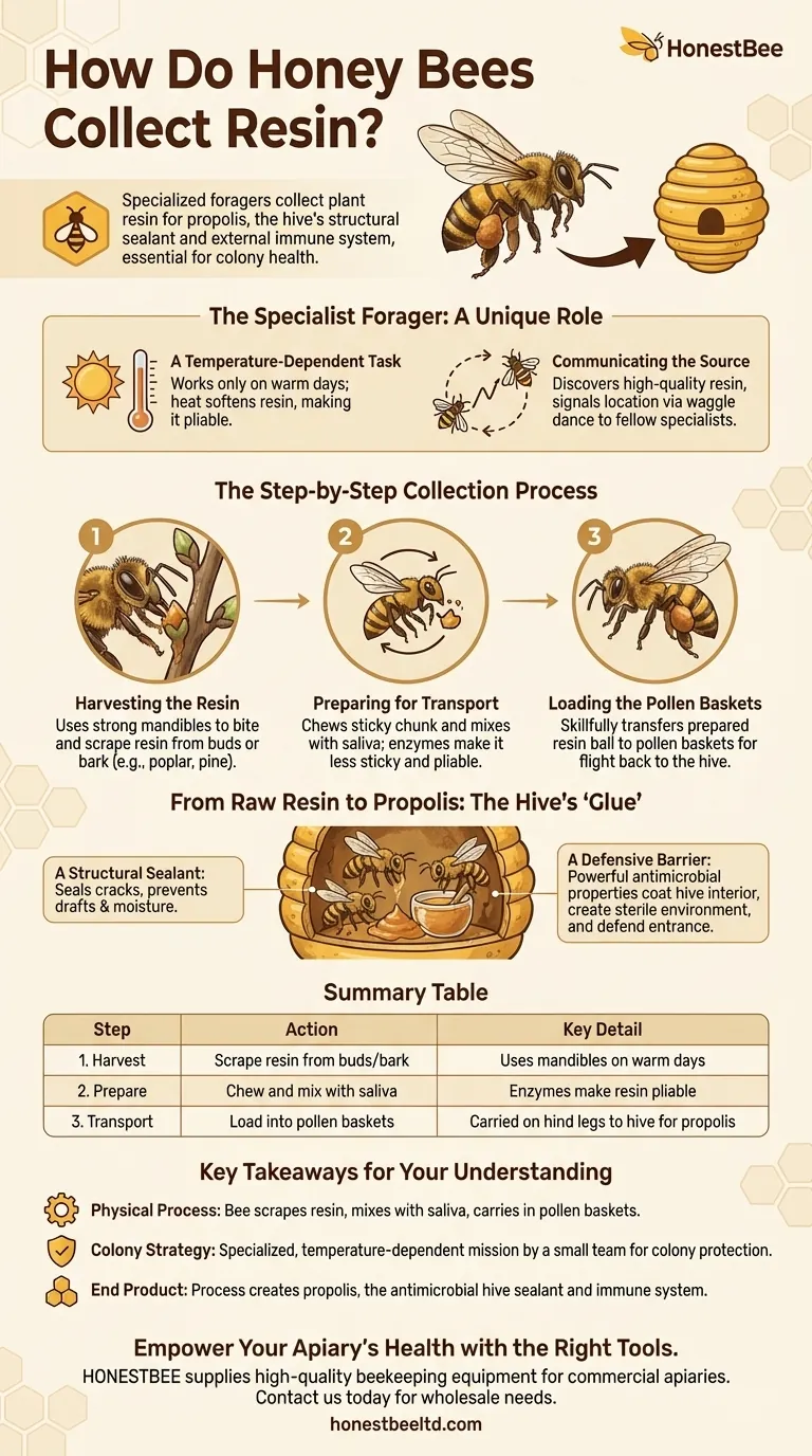 How do honey bees collect resin? Unpacking the Specialized Task of Propolis Foraging Visual Guide