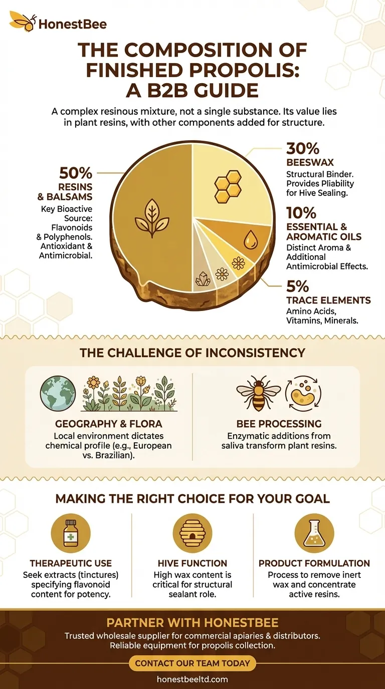 What is the composition of finished propolis? Unlock the Secrets of the Hive's Natural Resin Visual Guide