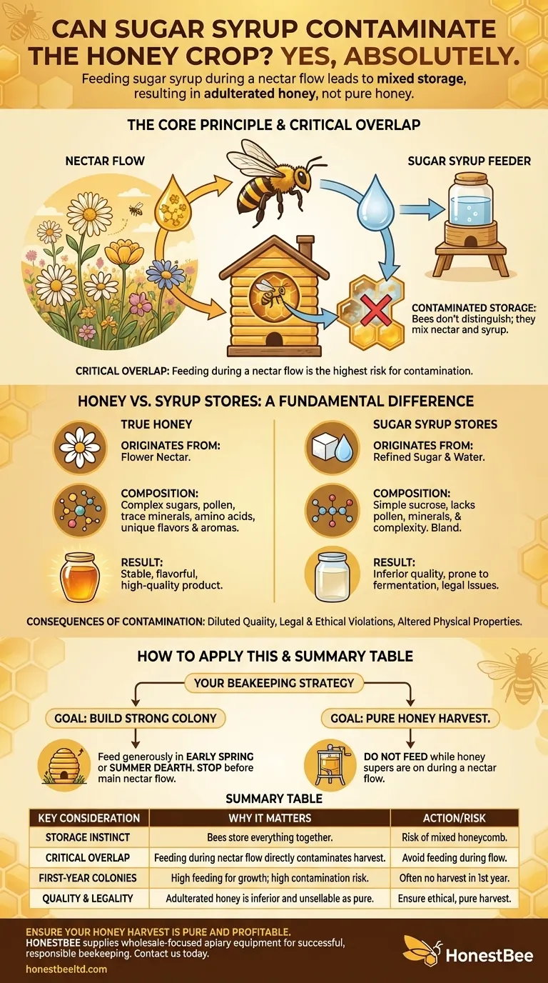 Can sugar syrup contaminate the honey crop? A Beekeeper's Guide to Protecting Honey Purity Visual Guide