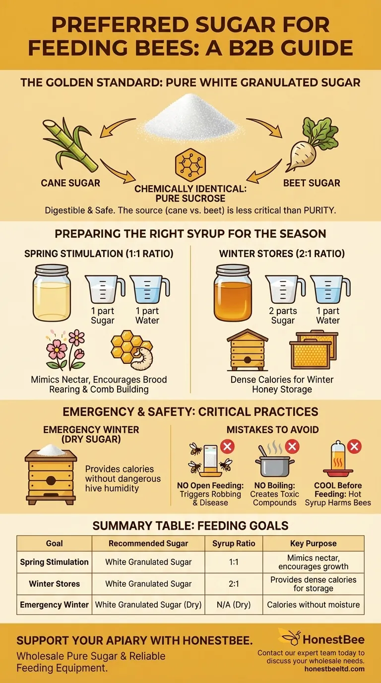What type of sugar is preferred for feeding bees? The #1 Choice for Healthy Hives Visual Guide