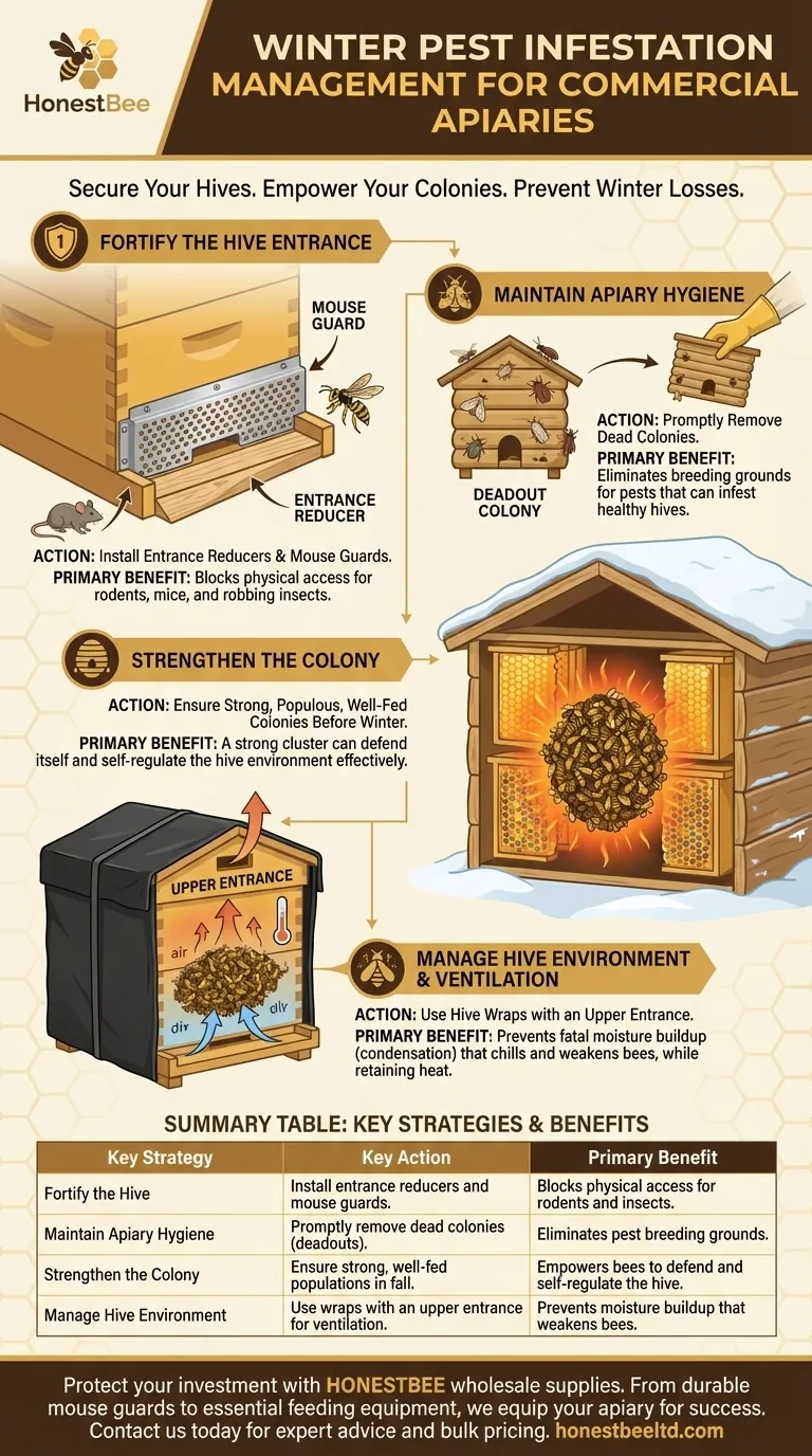 What should beekeepers do to reduce pest infestations in winter? Secure Your Hives for a Healthy Spring Visual Guide