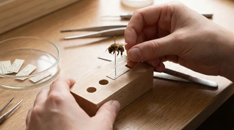 핀으로 고정된 벌 표본에 라벨을 부착하는 방법은 무엇입니까? 전문적인 과학적 라벨링 가이드
