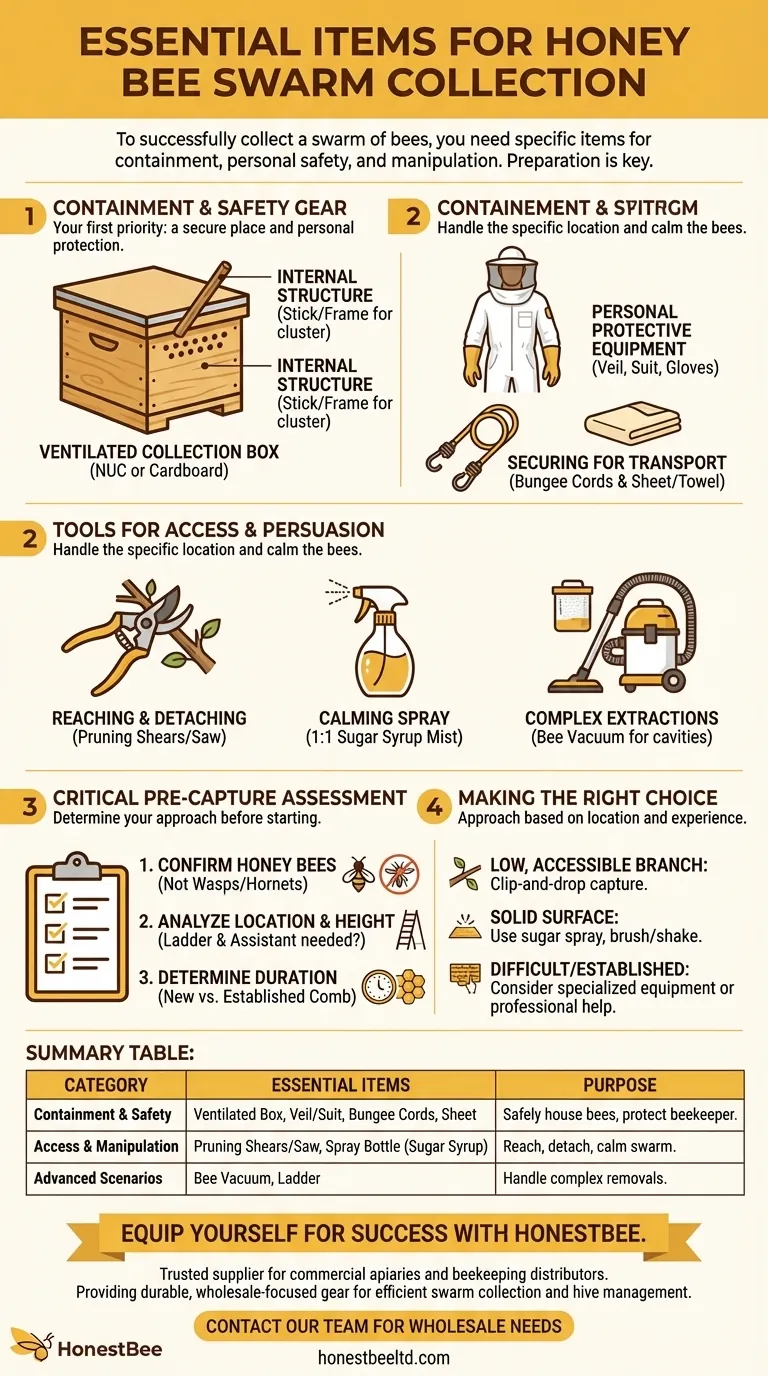 Welche Gegenstände werden benötigt, um einen Bienenschwarm einzufangen? Ein vollständiger Leitfaden zur Ausrüstung für Imker Visuelle Anleitung