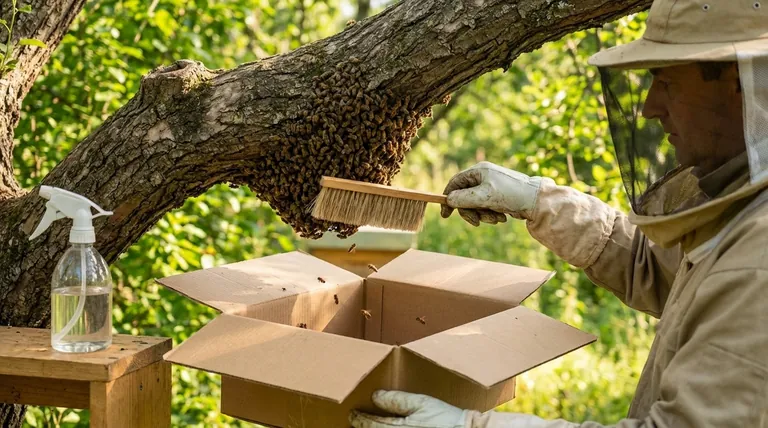 Que faut-il faire si l'essaim est situé sous une branche d'arbre ? Un guide pour une capture méthodique des abeilles