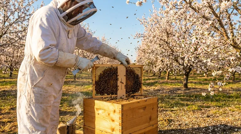 How is the universal hive used for pollination services? Optimize Colony Strength for Contracts