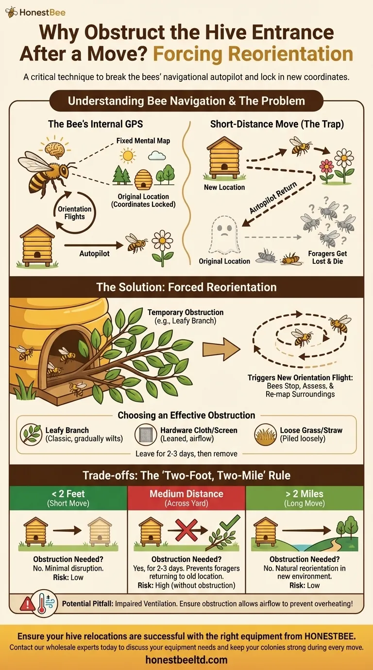 在搬迁后将物体放置在蜂箱入口前有什么目的？强制重新定向指南 图解指南