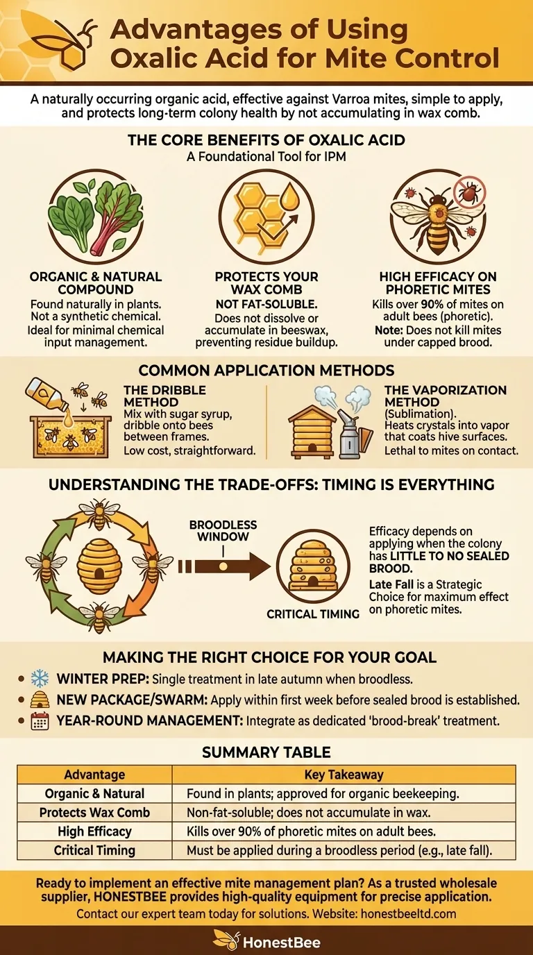 What are the advantages of using oxalic acid for mite control? A Natural, Effective Solution for Beekeepers Visual Guide