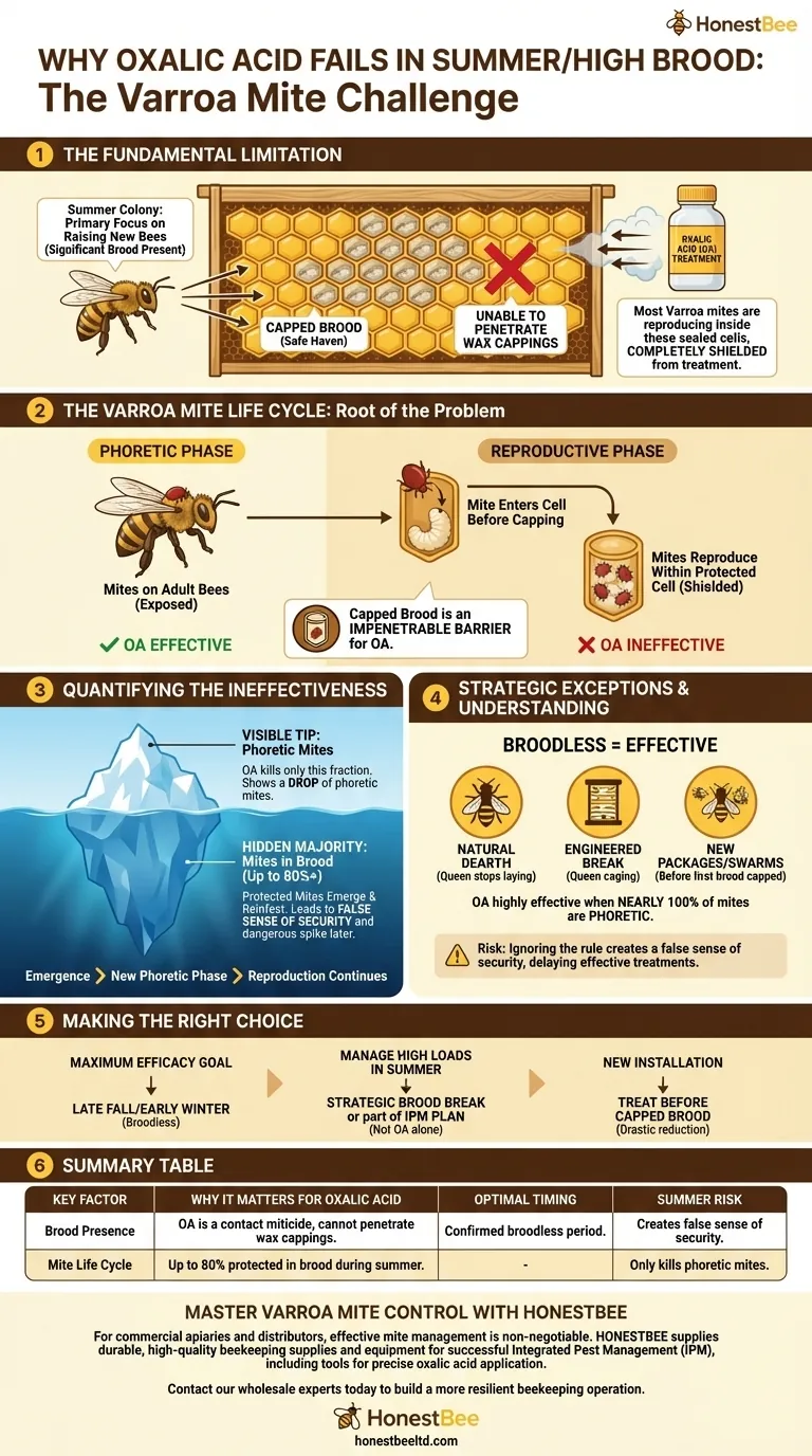 Why is oxalic acid not used in summer? Timing is critical for effective Varroa mite control. Visual Guide