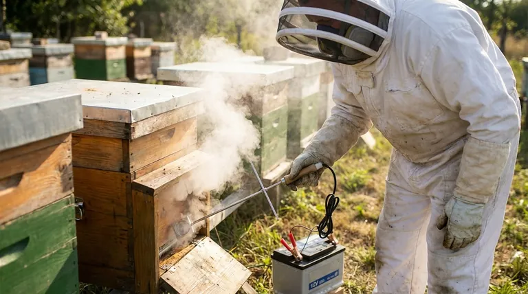 What are the supposed benefits of fogging oxalic acid over the dribble method? Speed, Coverage, and Bee Safety