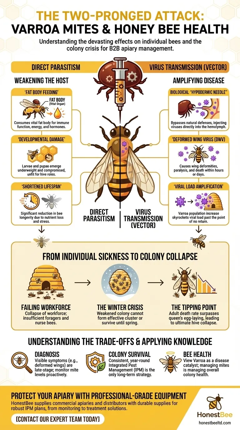 What are the effects of varroa mites on honey bees? The #1 Threat to Your Hive's Survival Visual Guide