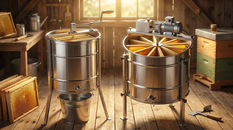 대부분의 소규모 및 중규모 양봉가가 사용하는 두 가지 추출기 스타일은 무엇인가요? 접선식 대 방사형 비교 설명