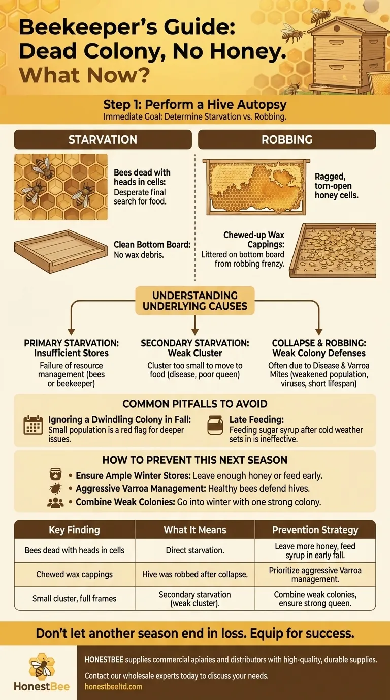 O que os apicultores devem fazer quando encontram uma colmeia morta sem reservas de mel restantes? Guia Visual