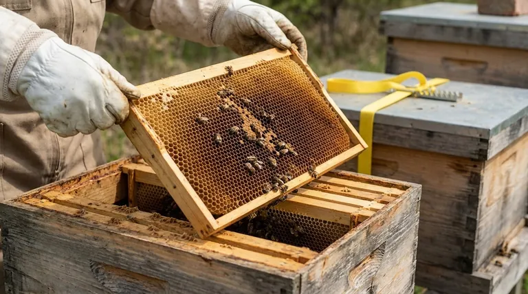 O que os apicultores devem fazer quando encontram uma colmeia morta sem reservas de mel restantes?