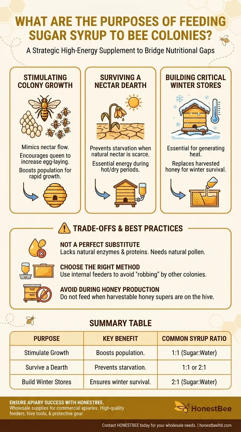 What are the purposes of feeding sugar syrup to bee colonies? Essential Management for Healthy Hives Visual Guide