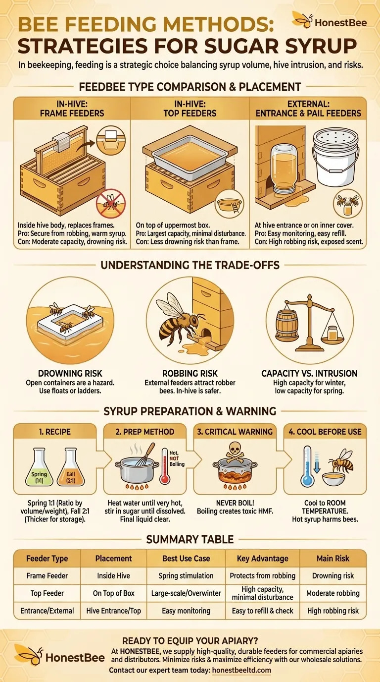喂食糖浆给蜜蜂的常见方法有哪些？蜂箱内和外部喂食器指南 图解指南