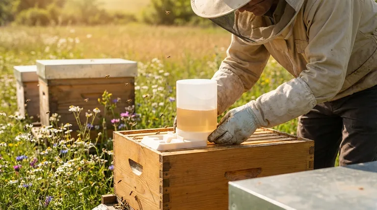 벌을 위한 설탕 시럽을 만들 때 권장되는 설탕 대 물 비율은 얼마입니까? 벌통의 건강을 최적화하세요
