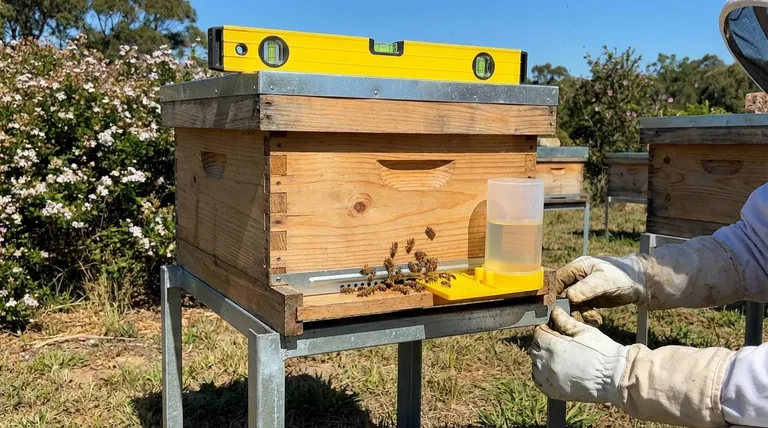 シロップの損失を防ぐための巣箱の推奨配置は何ですか?完全に水平な地面を確保する