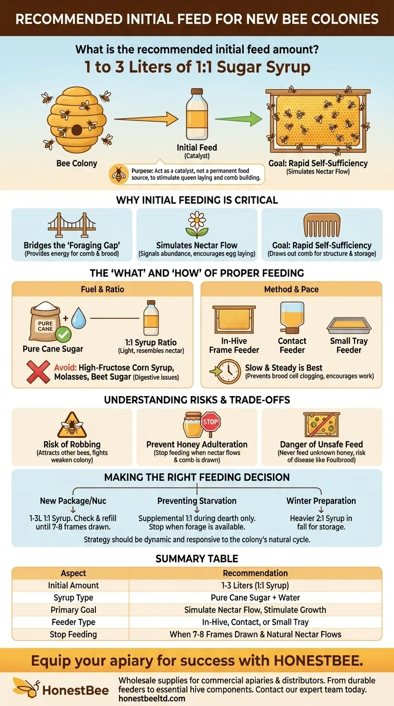 What is the recommended initial feed amount for bees? A Guide to Boosting New Colony Success Visual Guide