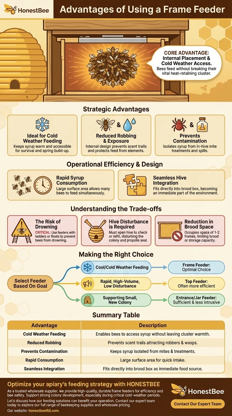 Quais são as vantagens de usar um alimentador de quadro? Aumente a Saúde da Colmeia com Alimentação Dentro da Colmeia Guia Visual