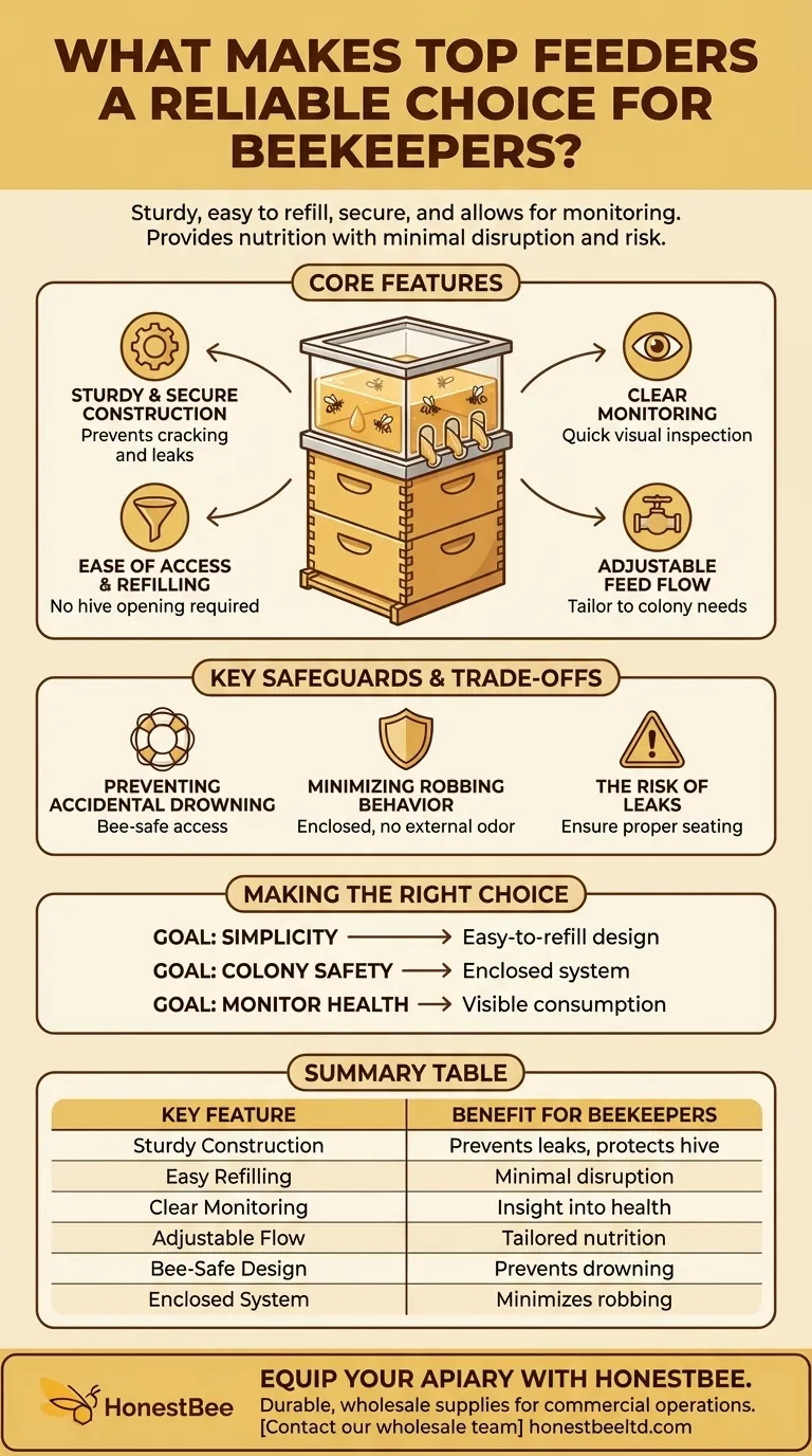What features make top feeders a reliable choice for beekeepers? A Guide to Safe, Efficient Hive Nutrition Visual Guide