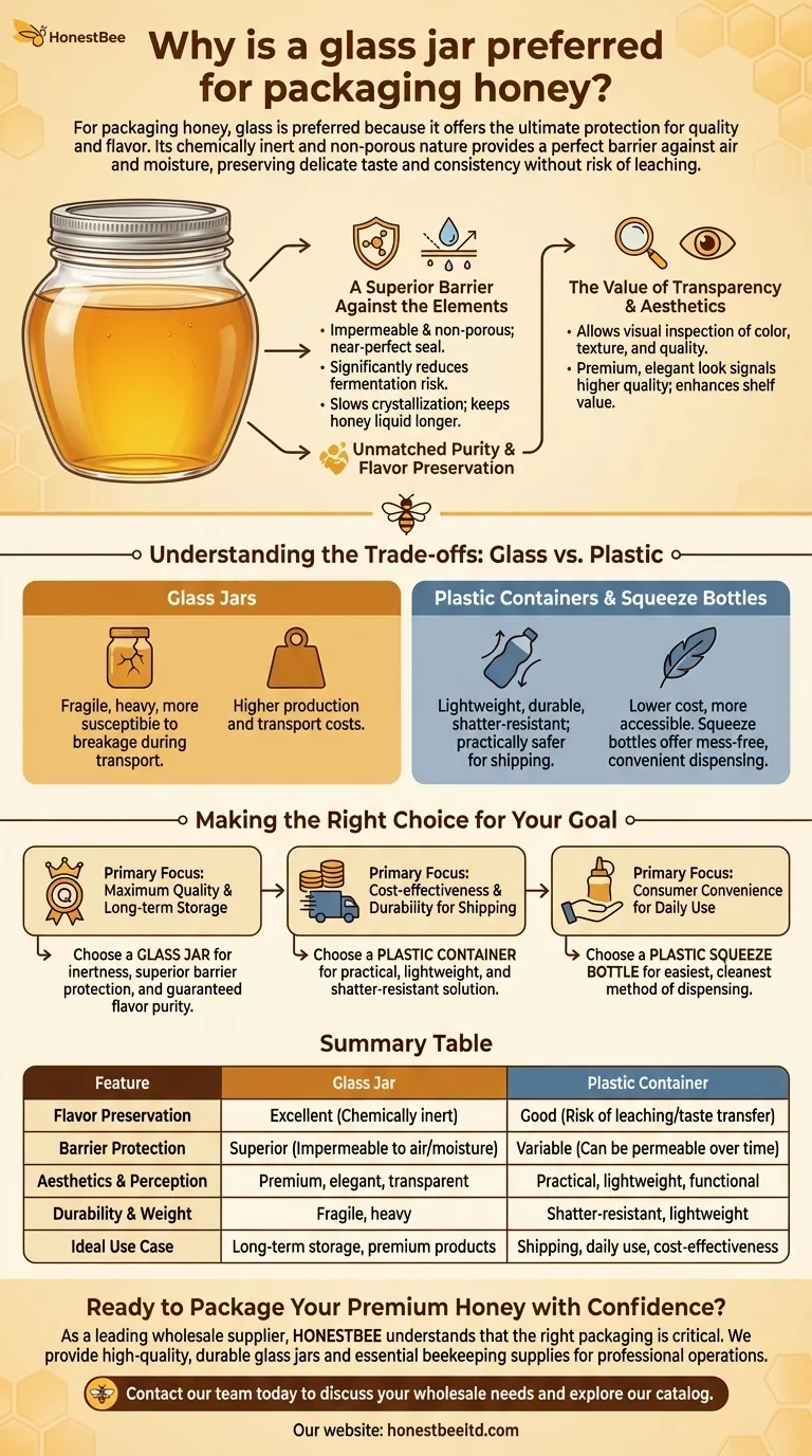 Why is a glass jar preferred for packaging honey? Ultimate Protection for Purity & Flavor Visual Guide