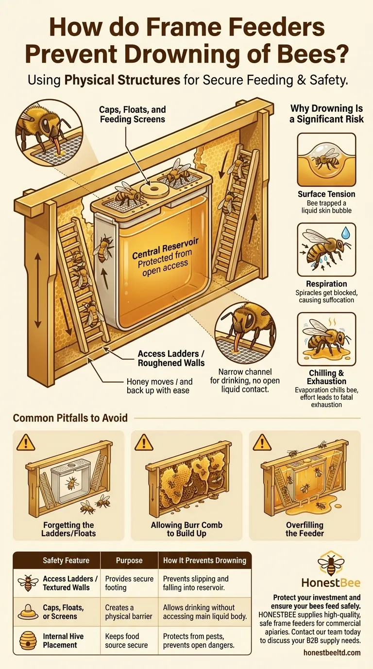 How do frame feeders prevent drowning of bees? Essential Safety Design for Healthy Hives Visual Guide