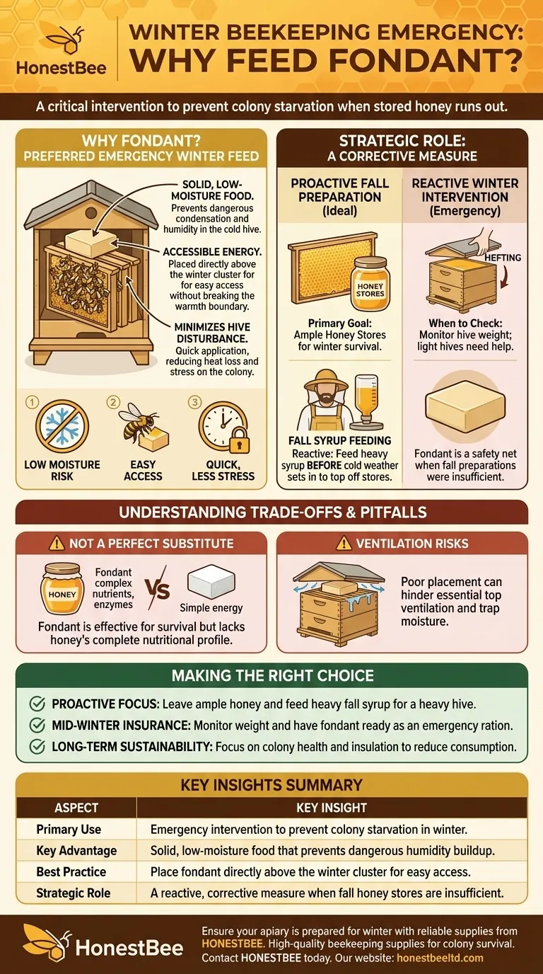 Why do beekeepers consider feeding fondant to their bees during Winter? A Vital Winter Survival Strategy Visual Guide