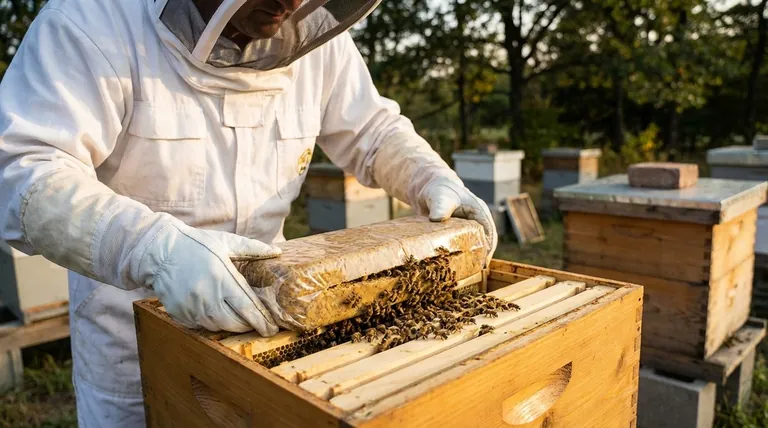 How does cutting through the side of the bag benefit the bees? Maximize Feeding Efficiency and Reduce Waste