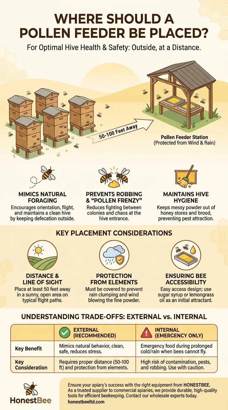 Wo sollte ein Pollenfeeder platziert werden? Optimieren Sie die Bienenstockgesundheit durch die richtige externe Platzierung Visuelle Anleitung