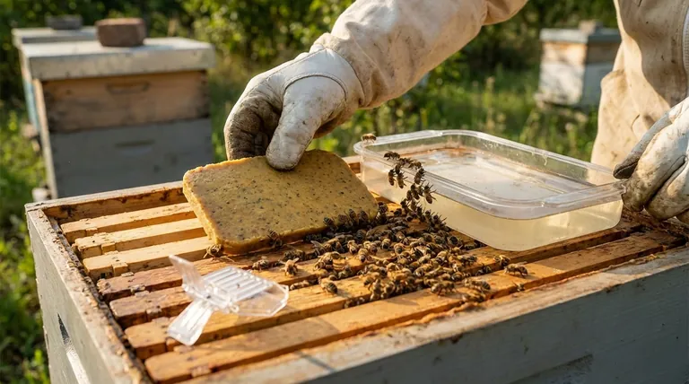 What actions were taken based on the bees' eagerness to consume sugar during the trial? Strategic Feeding for Colony Growth