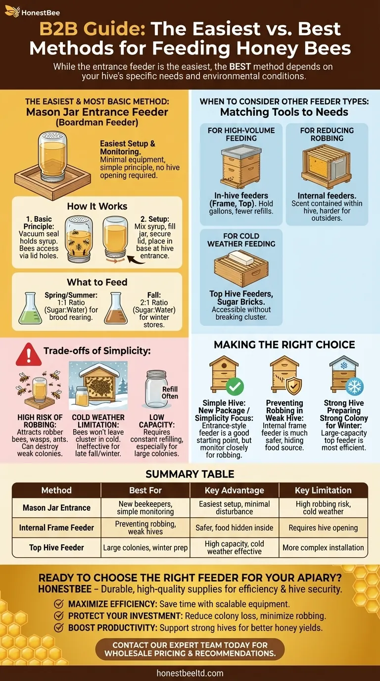 What is the easiest method for feeding honey bees? Start with a Simple Mason Jar Feeder Visual Guide