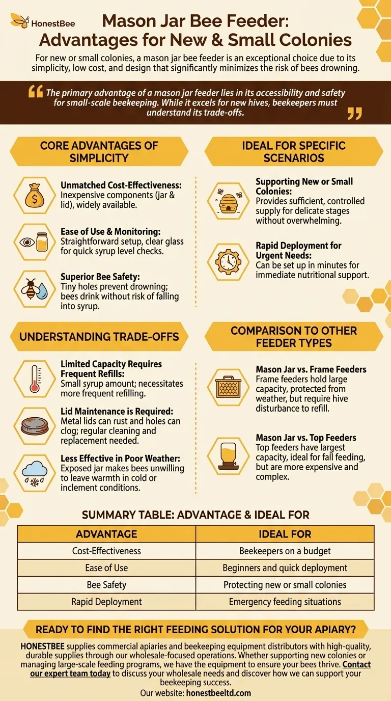 What are the advantages of a mason jar bee feeder? Simple, Safe Feeding for New Colonies Visual Guide