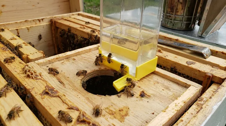 What precautions should be taken when feeding bees inside the hive? Safeguard Your Colony from Robbing and Leaks