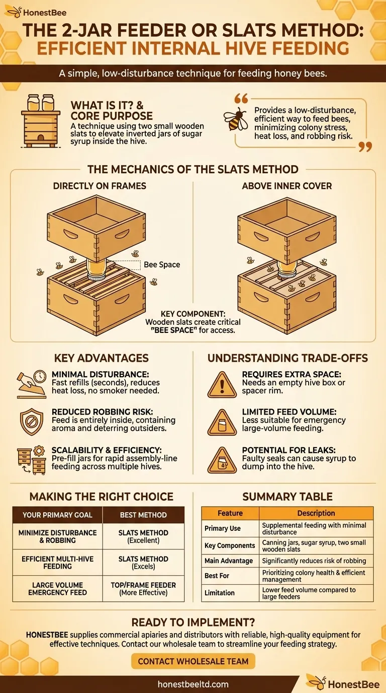 What is the 2-jar feeder or slats method? A Low-Stress, Efficient Way to Feed Your Bees Visual Guide