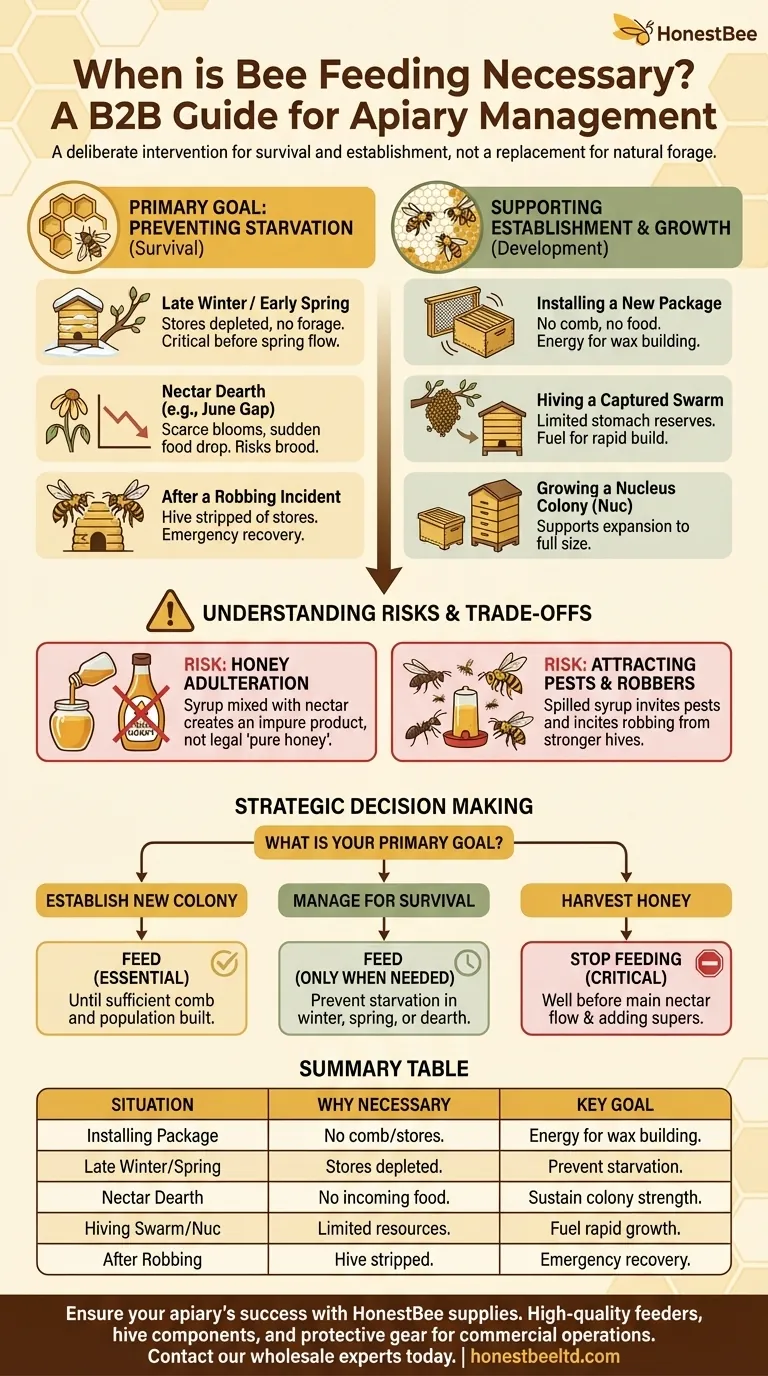 What are some situations where feeding bees might be necessary? Prevent Starvation & Boost Hive Health Visual Guide