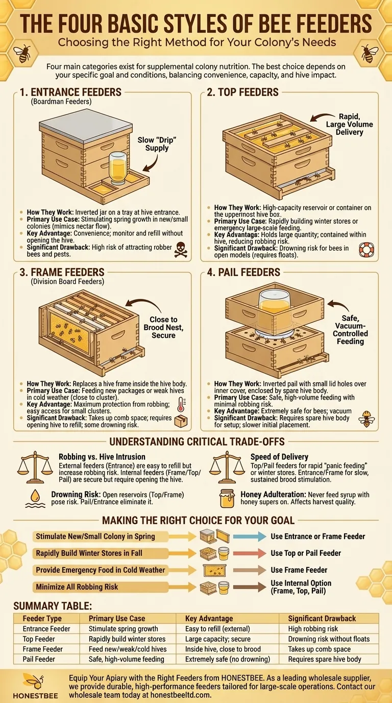 What are the four basic styles of feeders for bees? A Guide to Choosing the Right Type for Your Apiary Visual Guide