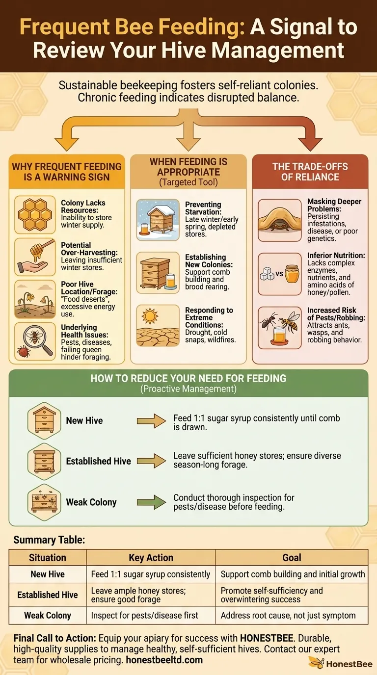 如果养蜂人发现自己频繁喂养蜜蜂，应该考虑什么？可持续蜂箱管理指南 图解指南