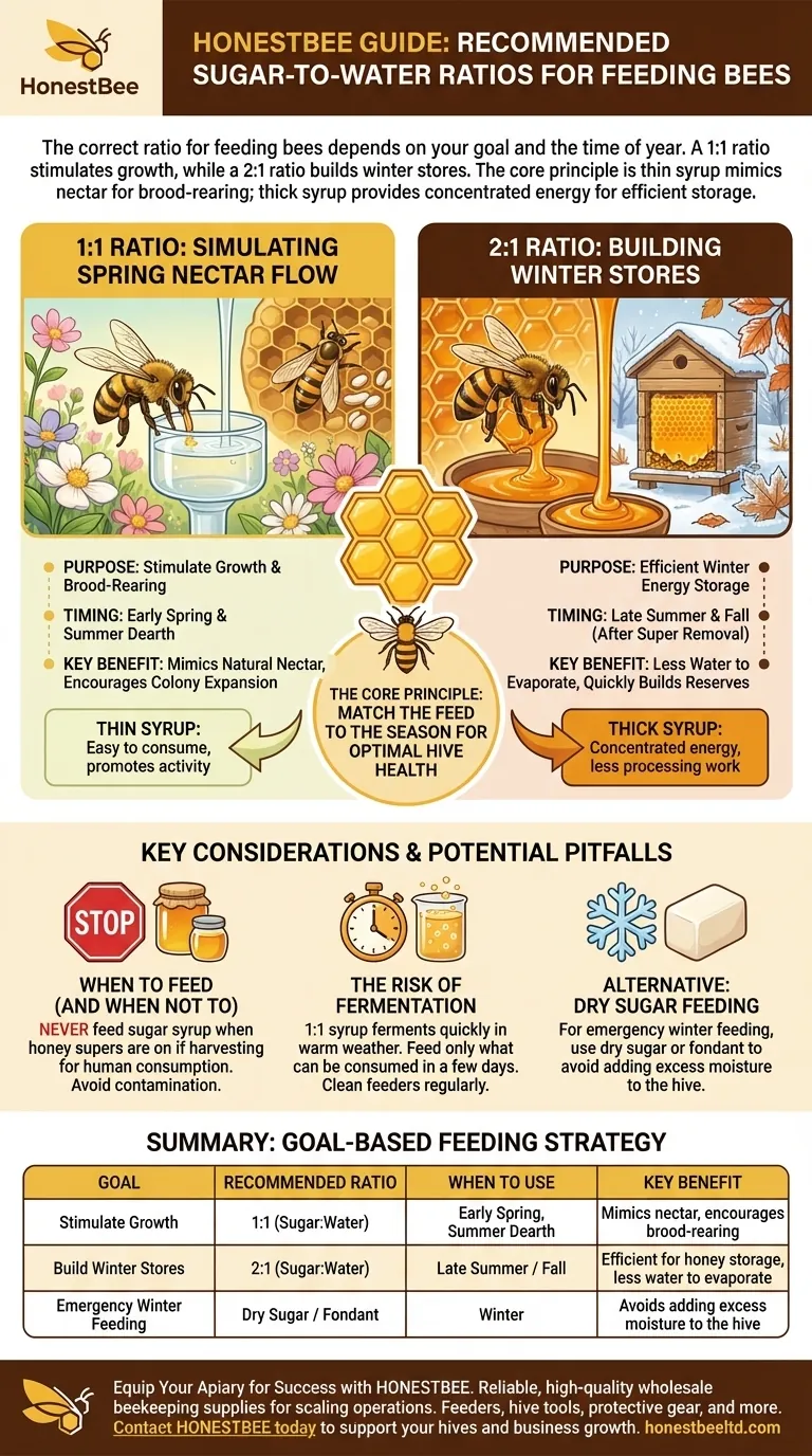 What is the recommended sugar-to-water ratio for feeding bees? A Guide for Healthy Hives Visual Guide