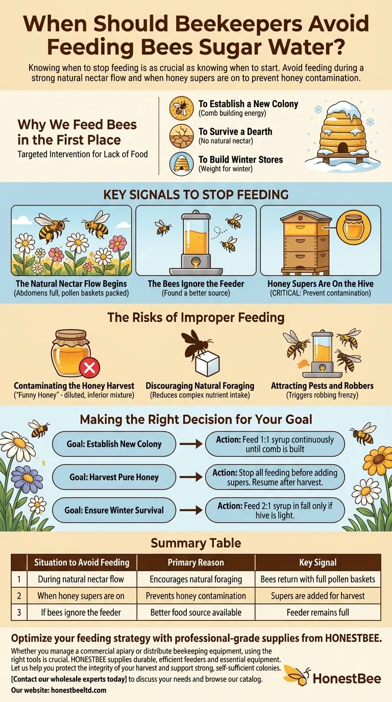 蜂农何时应避免喂食蜜蜂糖水？保护您的蜂蜜收成和蜂群健康 图解指南