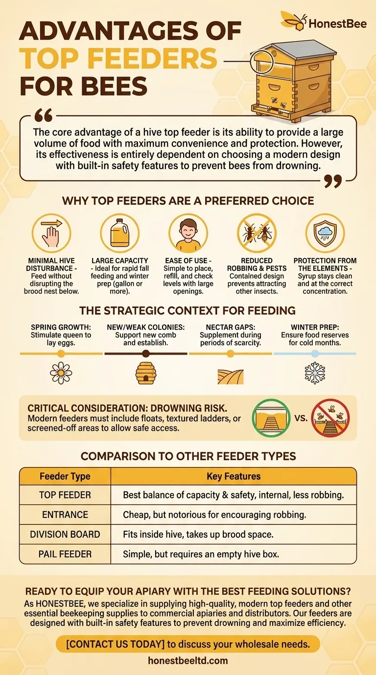 使用顶部喂食器（Top Feeders）喂养蜜蜂有哪些优点？最大化喂养效率和蜂群安全 图解指南