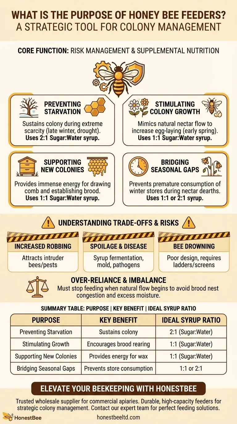 What is the purpose of honey bee feeders? Strategic Risk Management for Your Colony Visual Guide
