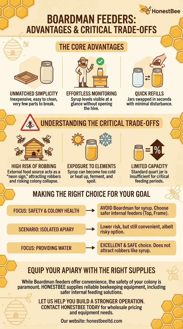What are the advantages of Boardman feeders? A Guide to Hive-Feeding Convenience and Risks Visual Guide